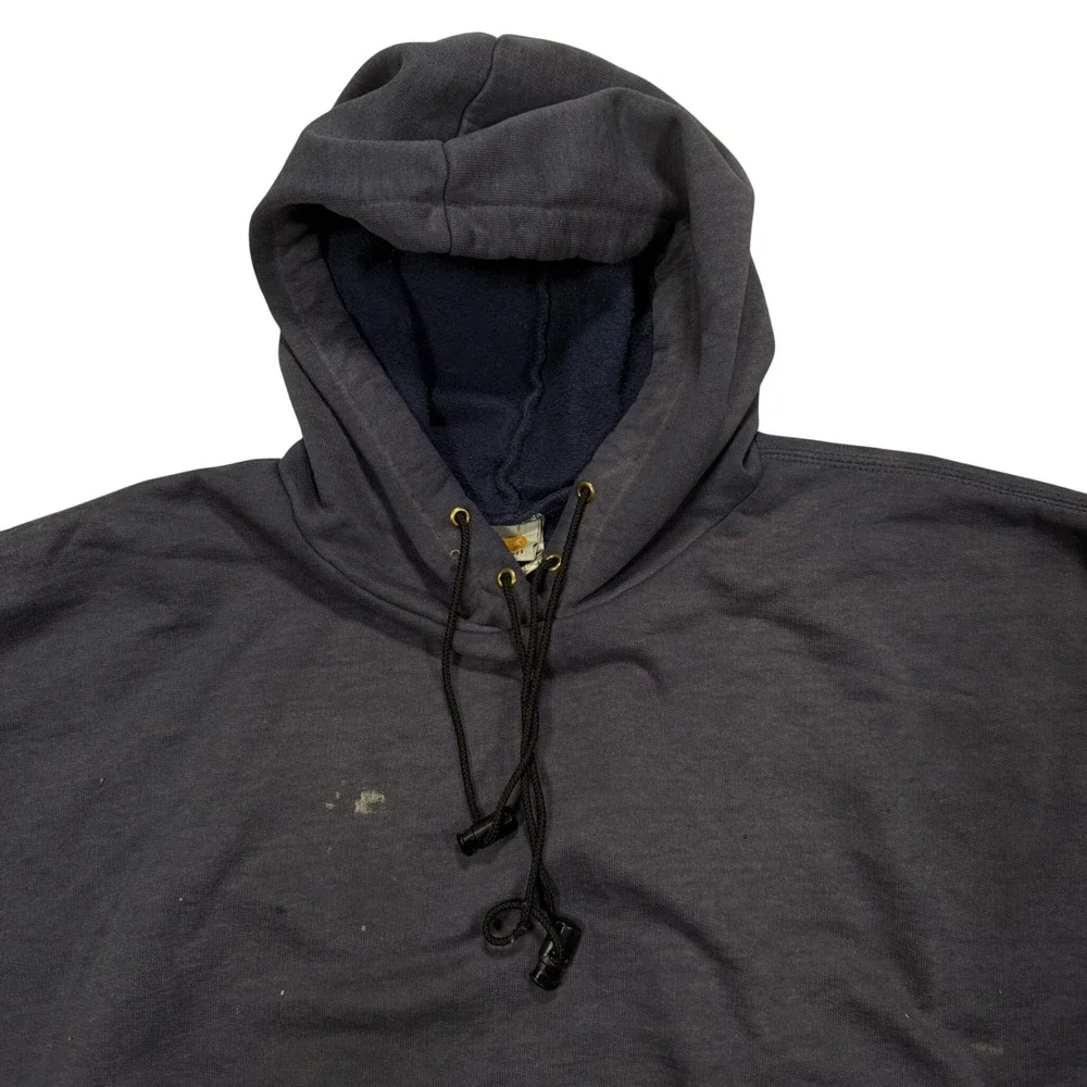 Vintage Carhartt Hoodie‎ 2XLT Navy Pullover Thrashed Distressed Faded 90s Grunge
